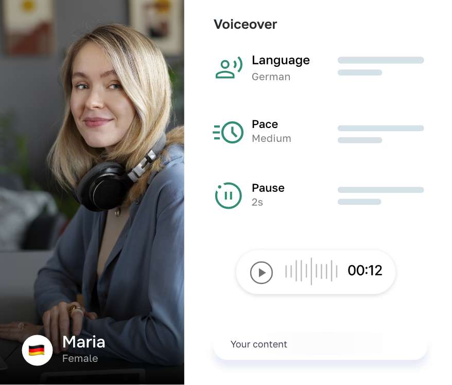 Text schreiben, Stimme auswählen und deine Voice herunterladen.